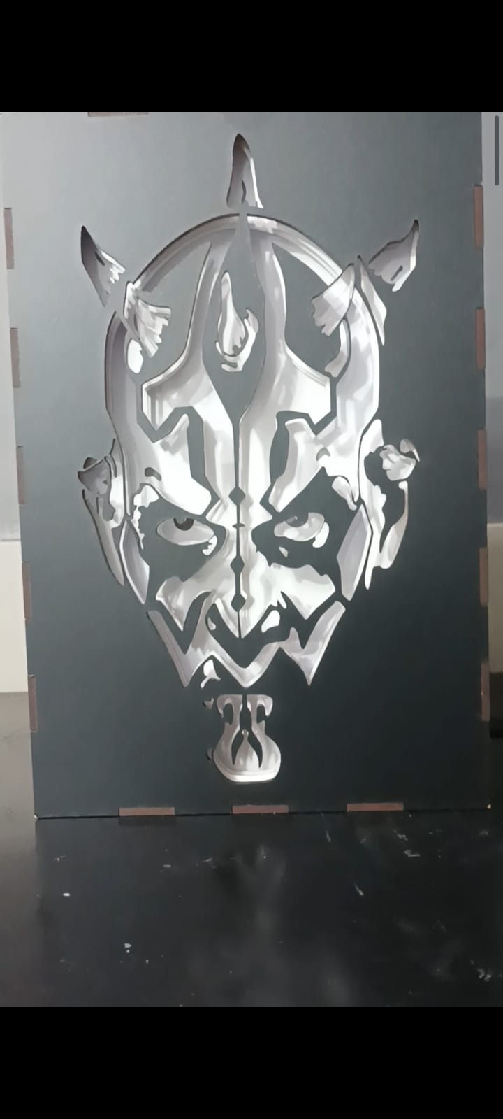 Shadow Box 3D Darth Maul com Iluminação RGB e Controle Remoto