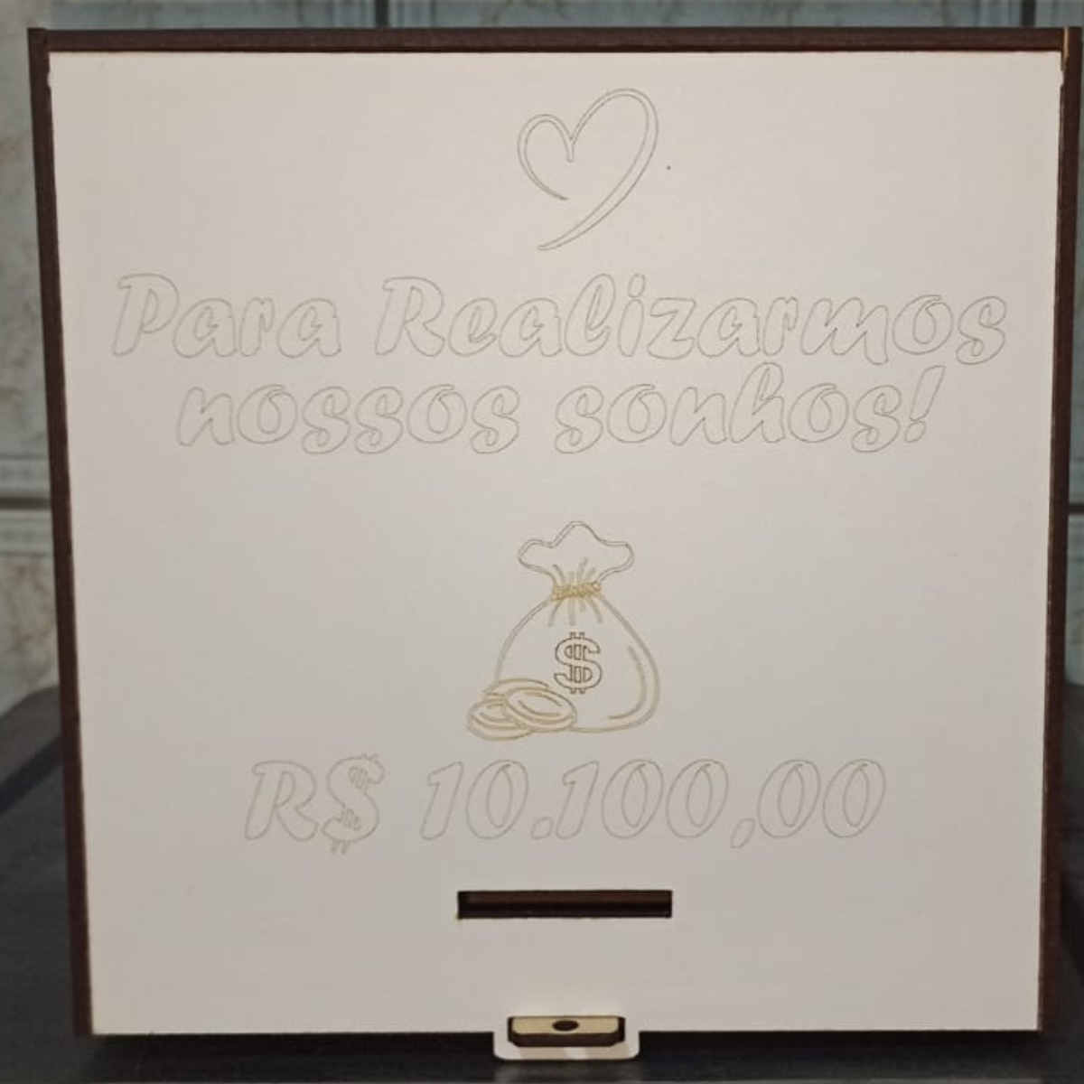 Cofre Sonhos em Casal - MDF - 18x18x18 Cm