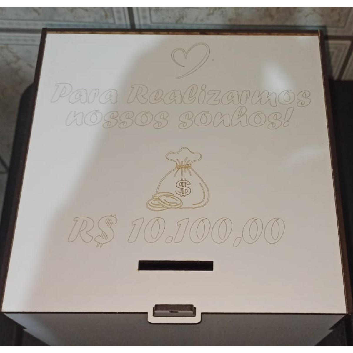 Cofre Sonhos em Casal - MDF - 18x18x18 Cm