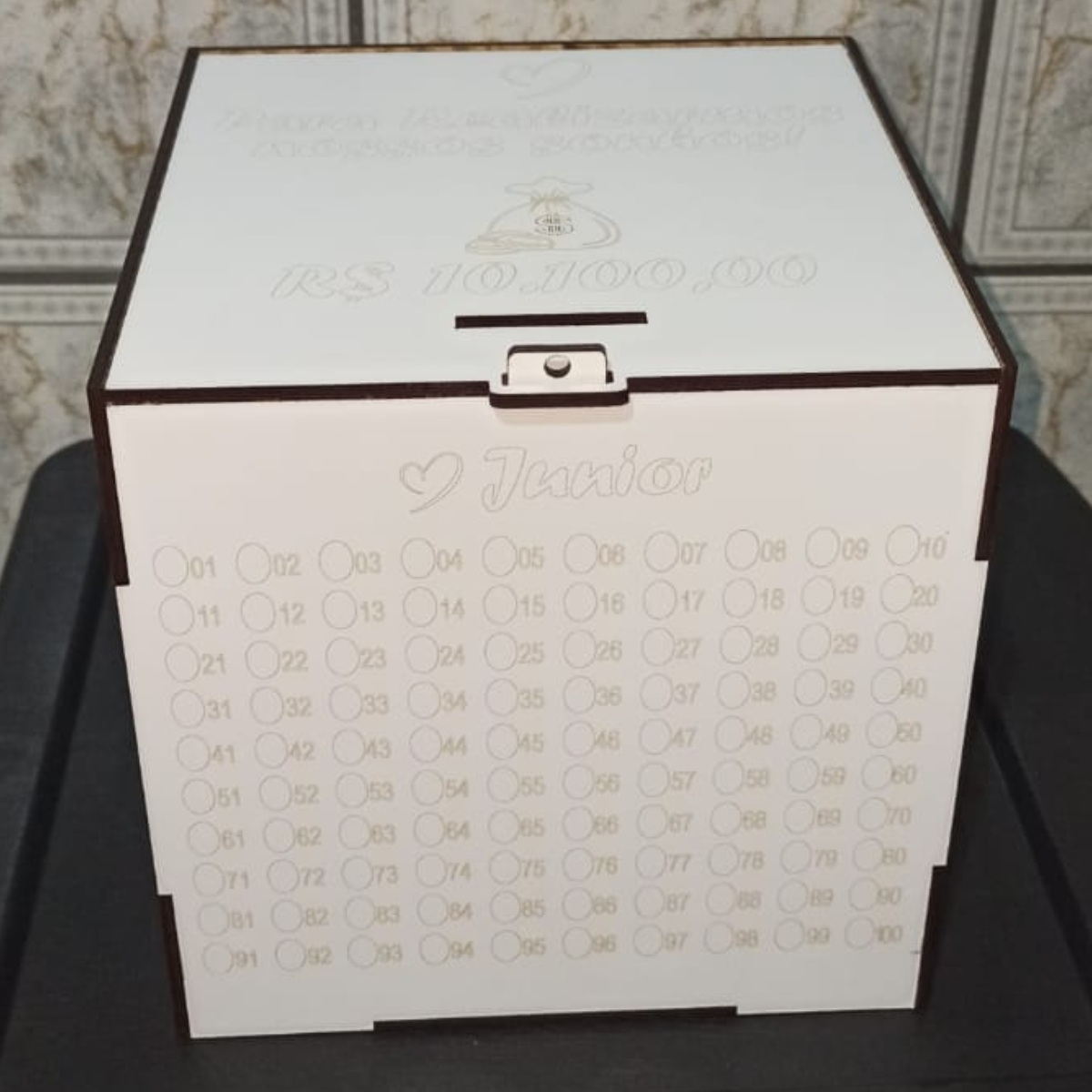 Cofre Sonhos em Casal - MDF - 18x18x18 Cm
