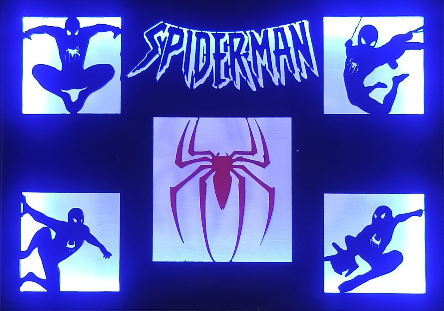 Quadro Homen Aranha com iluminação RGB e Controle Remoto