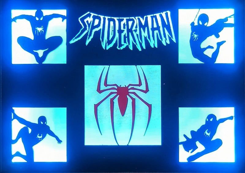 Quadro Homen Aranha com iluminação RGB e Controle Remoto