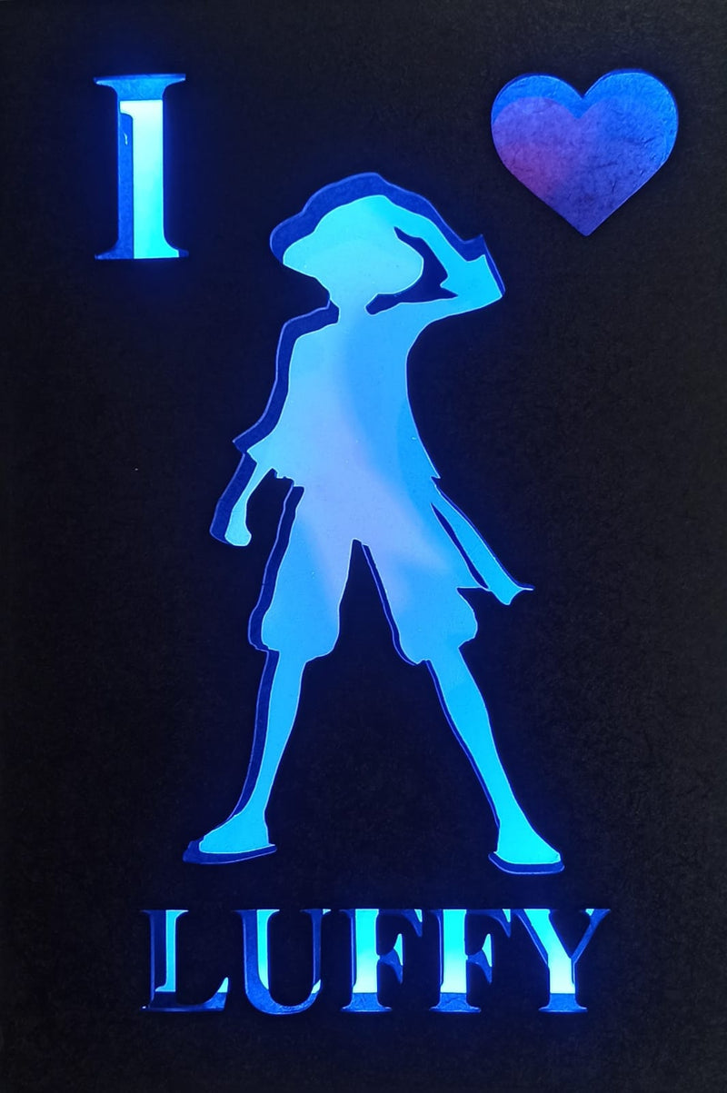Quadro Monkey D. Luffy - One Piece com Iluminação RGB e Controle Remoto