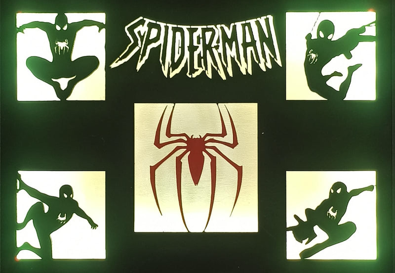 Quadro Homen Aranha com iluminação RGB e Controle Remoto