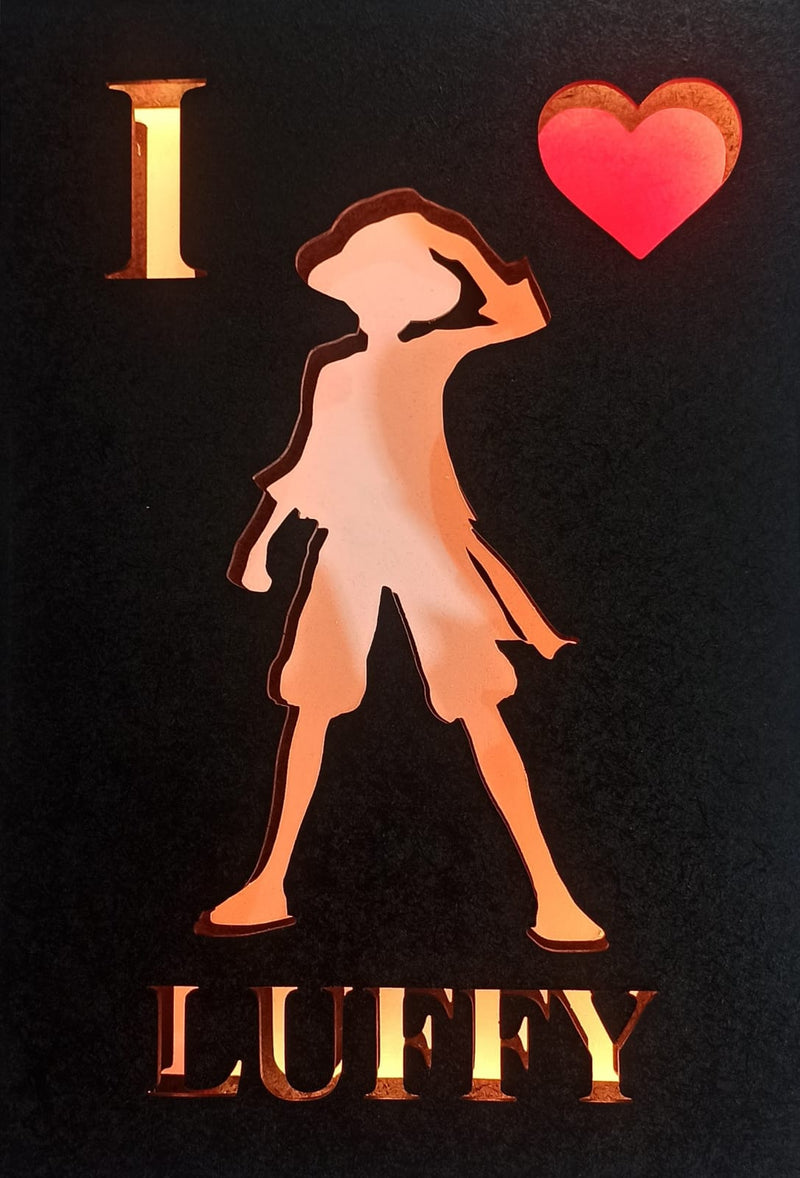 Quadro Monkey D. Luffy - One Piece com Iluminação RGB e Controle Remoto
