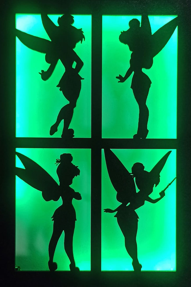 Quadro Sininho com Iluminação RGB e Controle Remoto